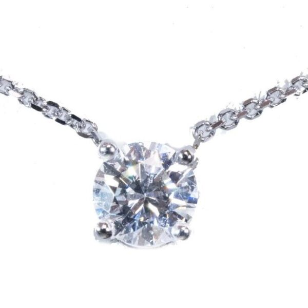 תליון יהלום בודד מזהב לבן