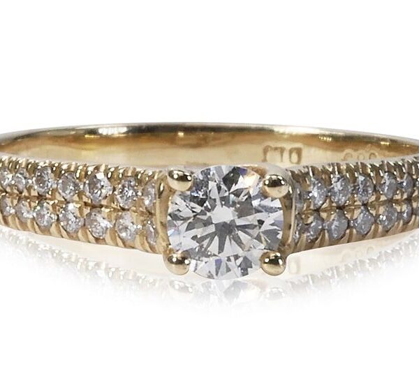 טבעת אירוסין שתי שורות