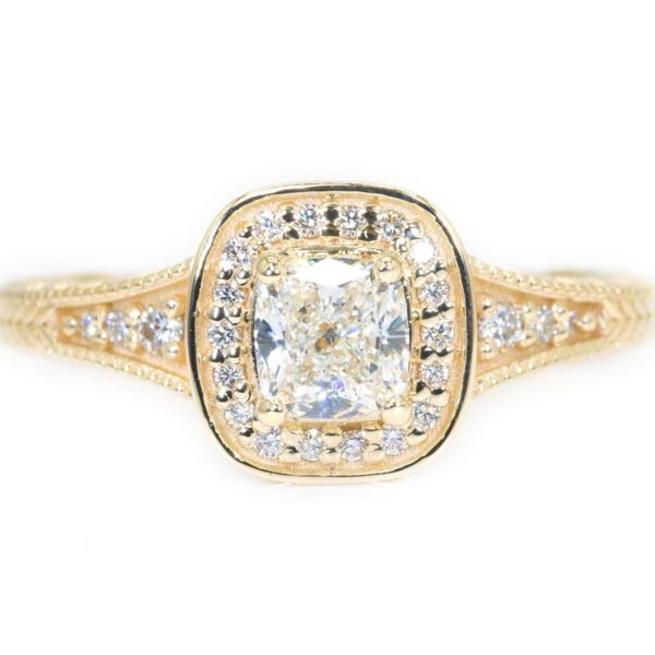 טבעת אירוסין וינטג זהב צהוב