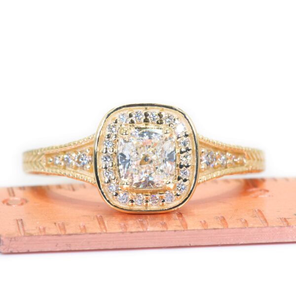 טבעת אירוסין וינטג' מזהב צהוב