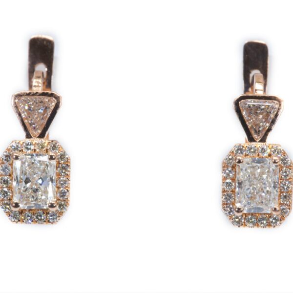 עגילי יהלומים תלויים