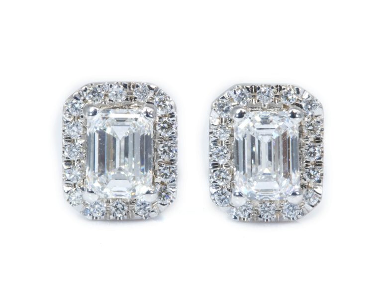 עגילי אמרלד צמודים פאווה זהב צהוב לבן או אדום