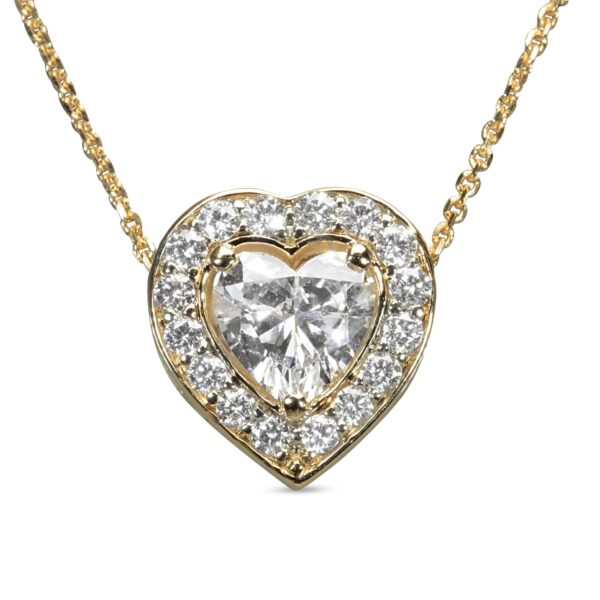 תליון לב הילה זהב תלוי