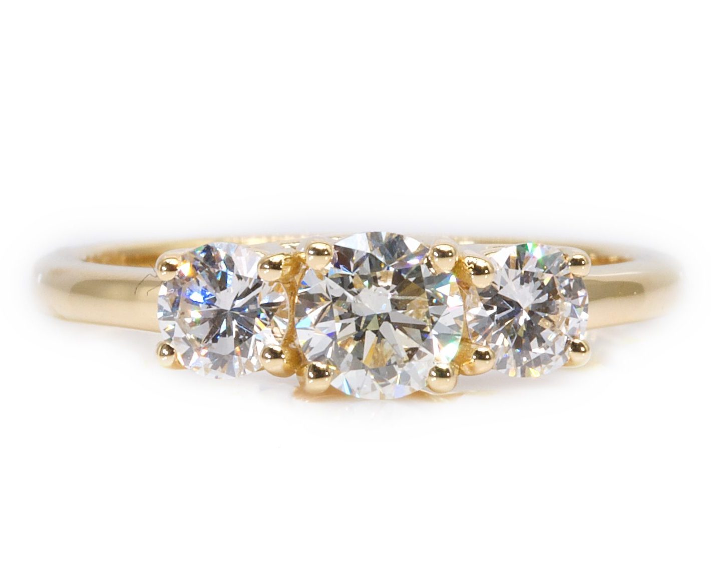 טבעת אירוסין זהב צהוב יהלום עגול במשקל 0.5 קראט כולל תעודת GIA