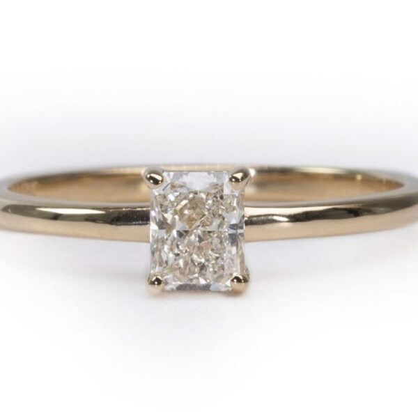 טבעת אירוסין יהלומים צרה זהב אדום