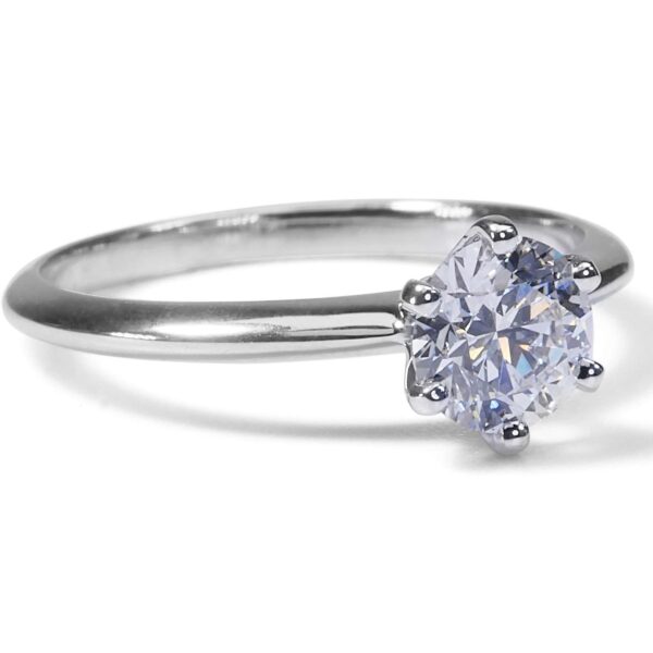 טבעת מזהב לבן 6 שיניים וינטג