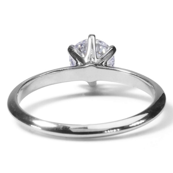 טבעת מזהב לבן 6 שיניים וינטג