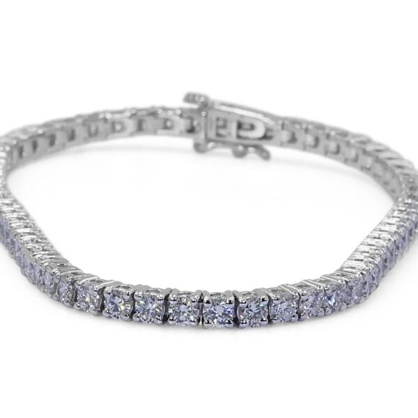 צמיד טניס זהב לבן לאישה משובץ יהלומים עגולים