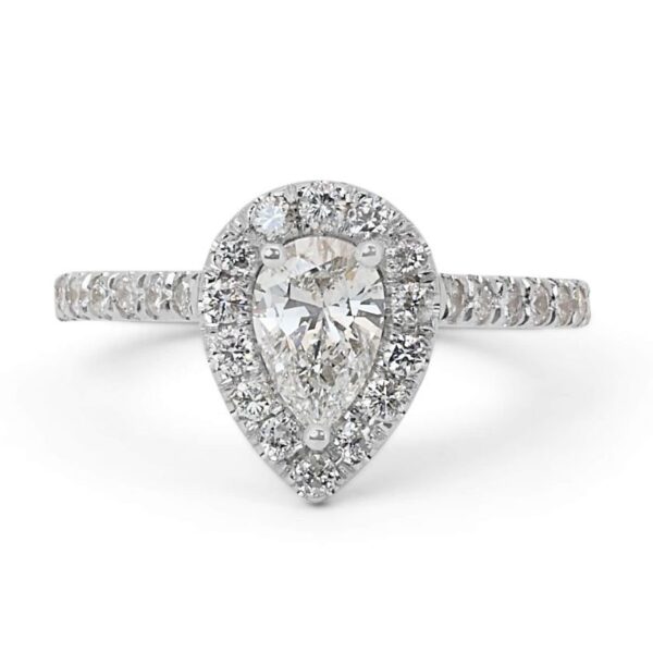 טבעת יהלום במשקל חצי קרט בצורת יהלום טיפה