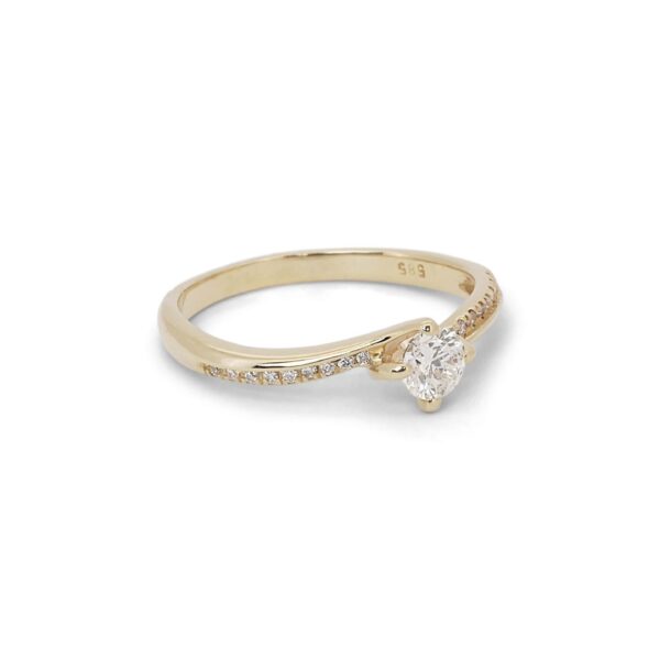 טבעת אירוסין טוויסט יהלום עגול