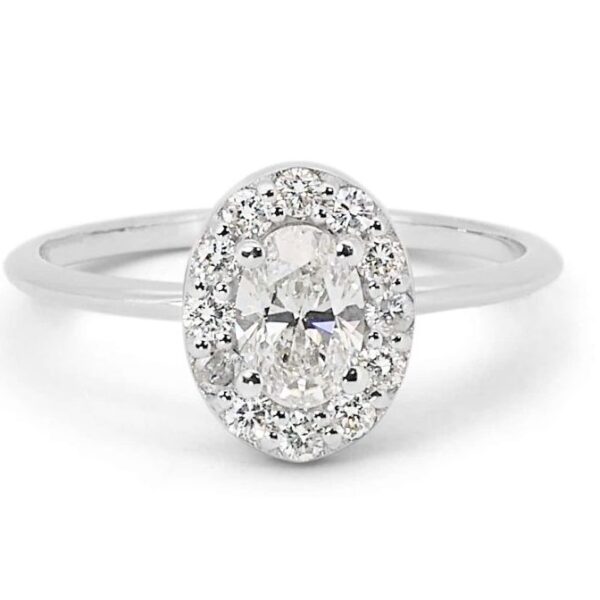 טבעת אירוסין יהלום אובלי