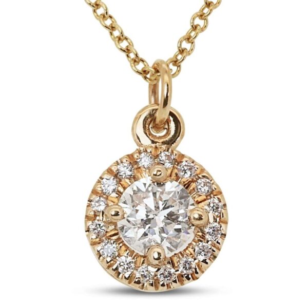 תליון פרח יהלומים זהב לבן או צהוב