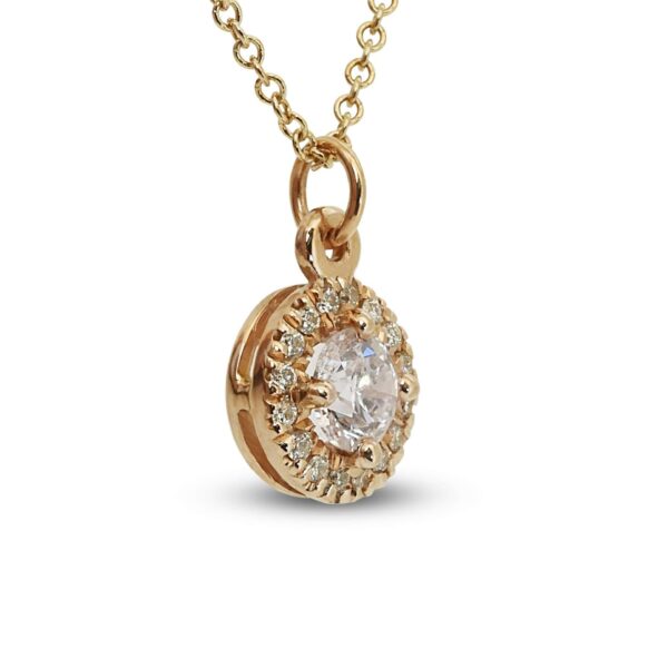 תליון פרח יהלומים זהב לבן או צהוב