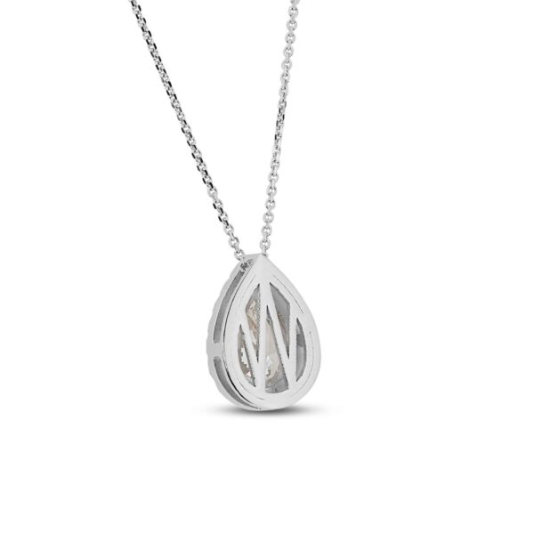 תליון יהלומים טיפה מזהב לבן