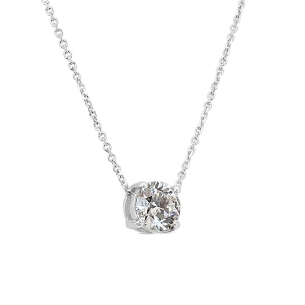 תליון יהלום בשרשרת מזהב לבן 70 נקודות GIA