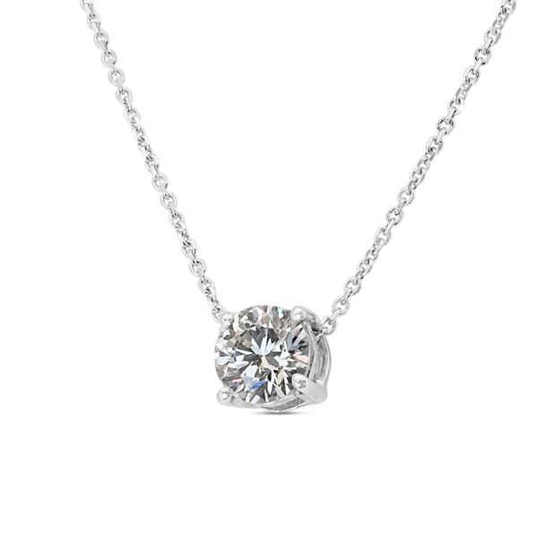 תליון יהלום בשרשרת מזהב לבן 70 נקודות GIA