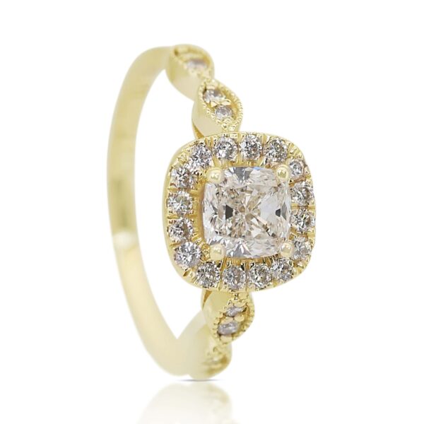 טבעת אירוסין וינטג' זהב צהוב