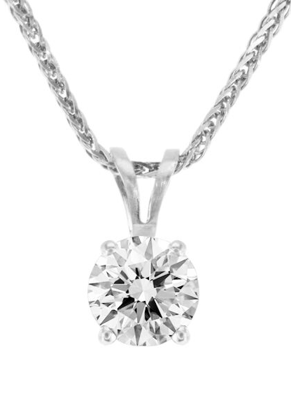 שרשרת יהלום עדינה זהב לבן יהלום עגול