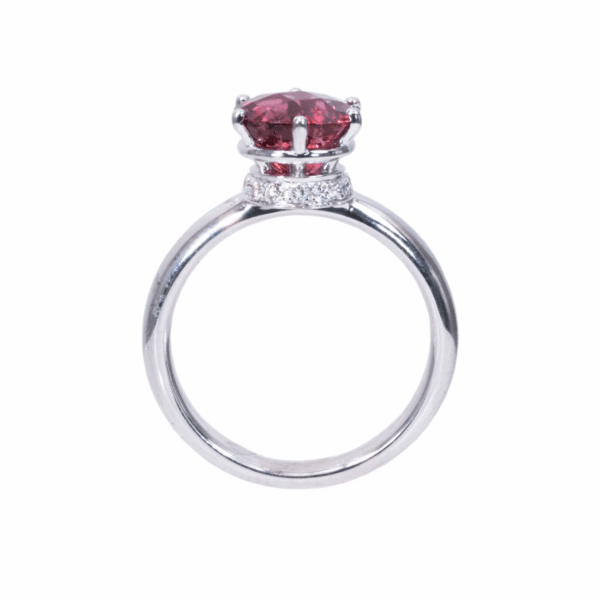 טבעת יהלומים בשילוב טורמלין