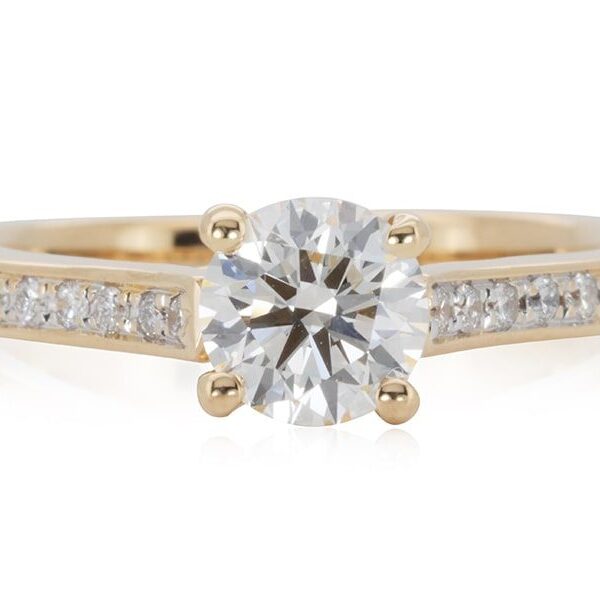 טבעת אירוסין משובצת זהב צהוב