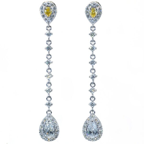 עגילי יהלום נופלים