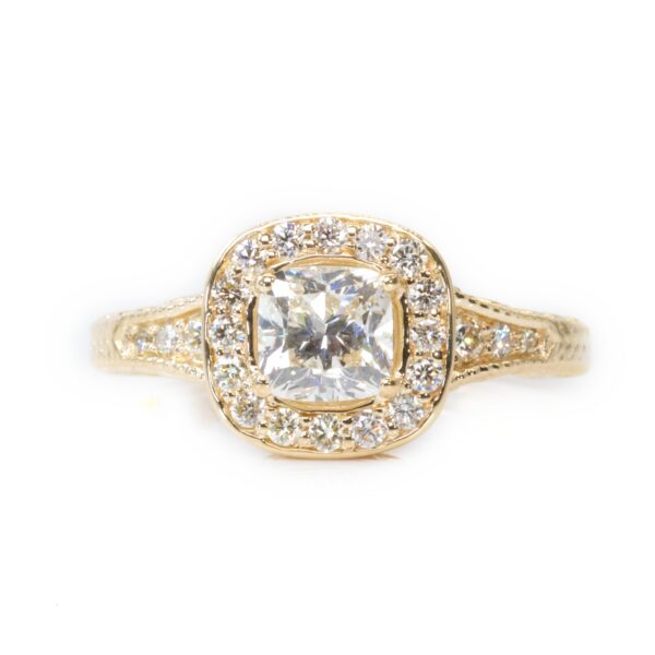 טבעת אירוסין זהב צהוב במשקל 1.01 קראט