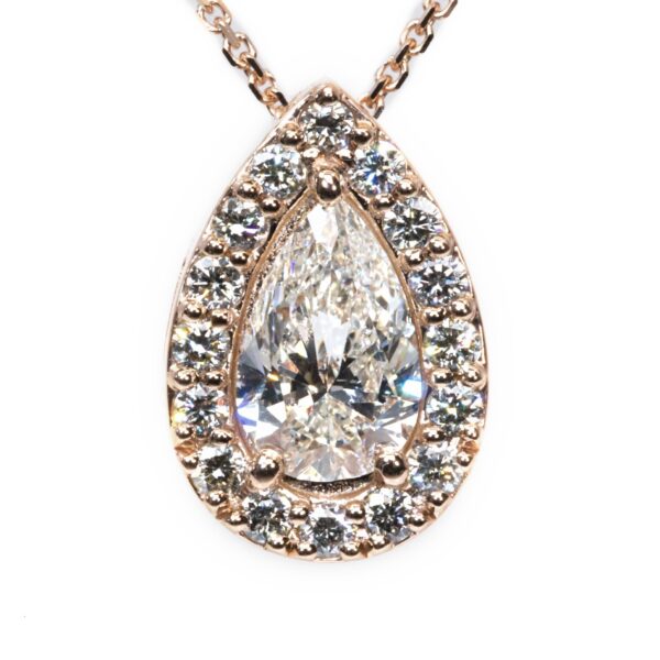 שרשרת יהלום טיפה 0.5 קראט זהב אדום