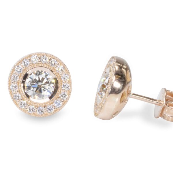 עגילי יהלומים פרח