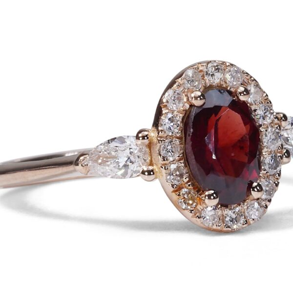 טבעת 3 אבנים גרנט