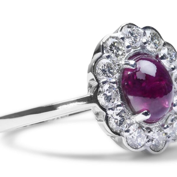 טבעת היילו אבן רובי