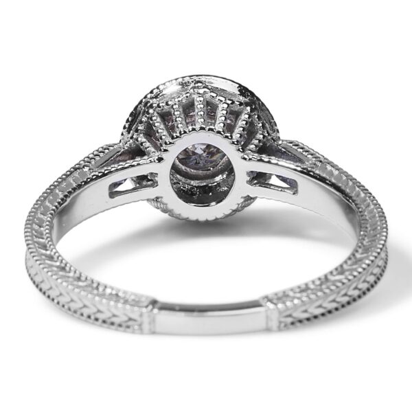 טבעת אירוסין מזהב לבן בשיבוץ יהלום עגול