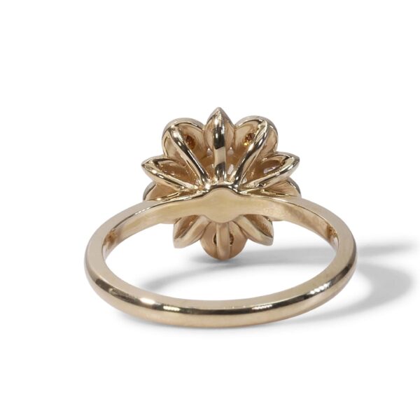 טבעת פרח יהלומים רוז גולד