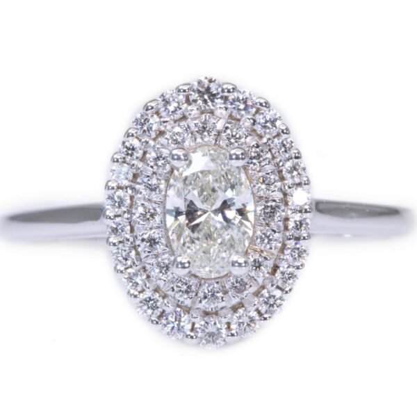 טבעת יהלומים הילה אובל 40 נקודות