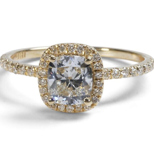 טבעת אירוסין קושן זהב צהוב