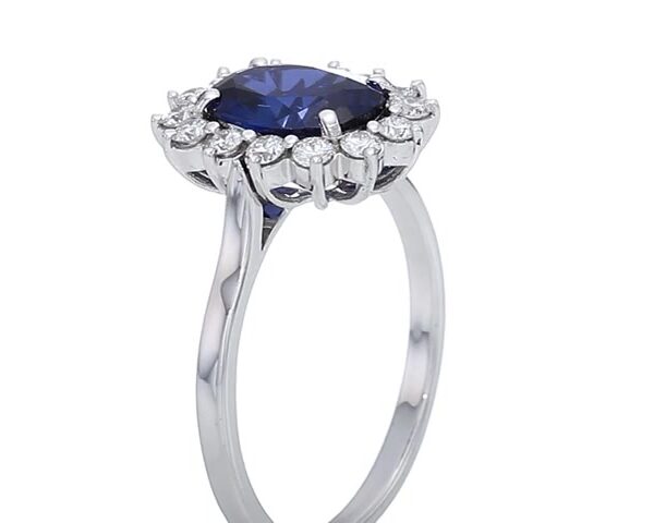 טבעת דיאנה כחולה 1 קראט