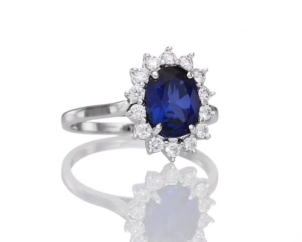 טבעת דיאנה כחולה 1 קראט