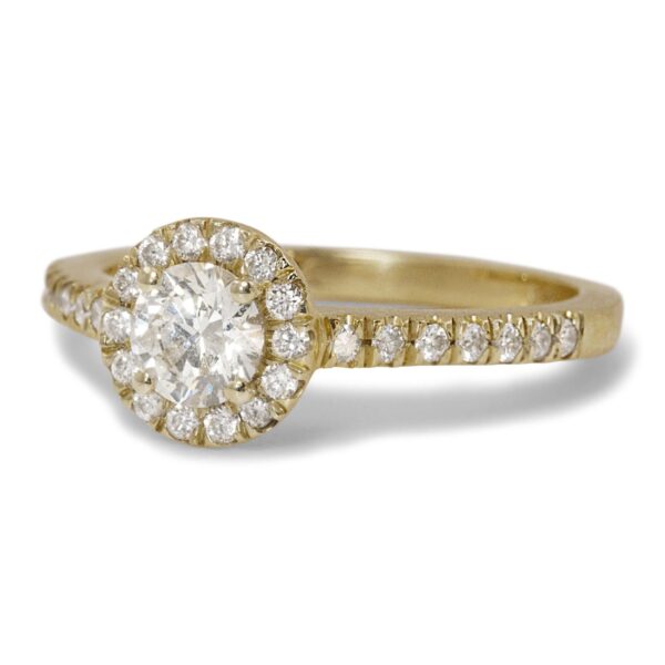 טבעת אירוסין הילה מזהב צהוב