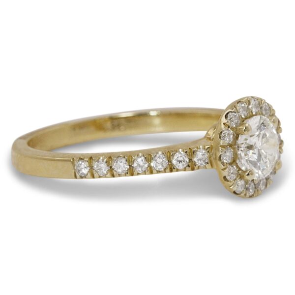 טבעת אירוסין הילה מזהב צהוב