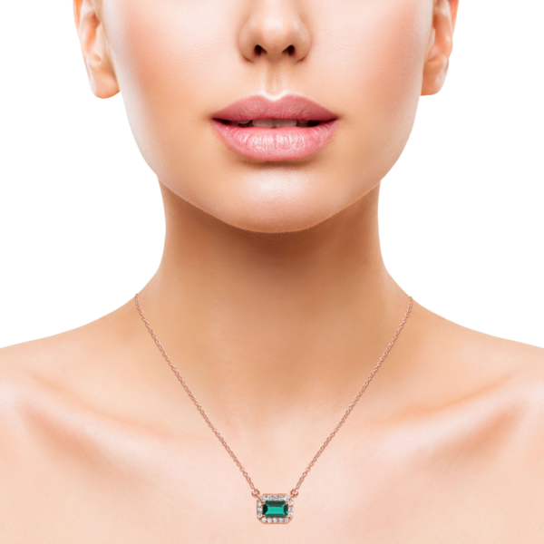 תליון אמרלד רוז גולד