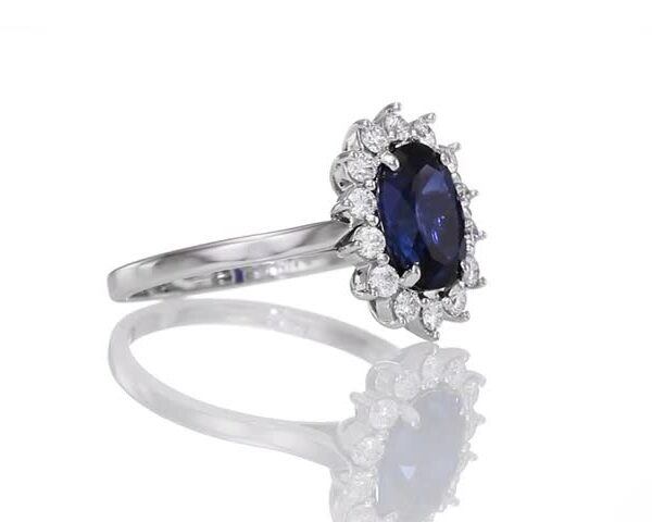 טבעת דיאנה כחולה 1 קראט