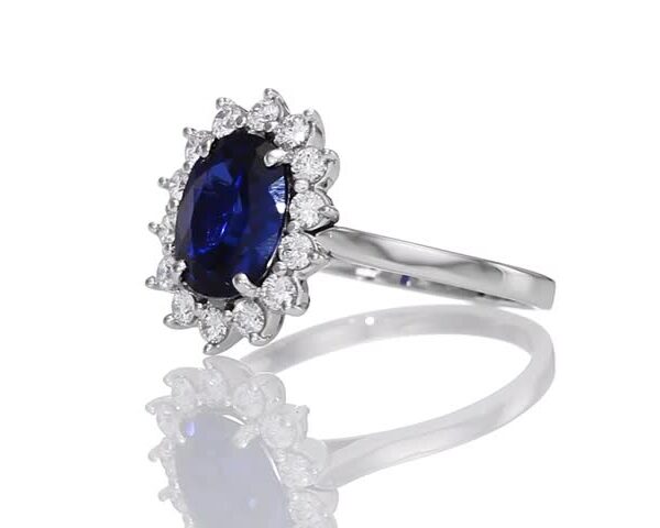 טבעת דיאנה כחולה 0.5 קראט