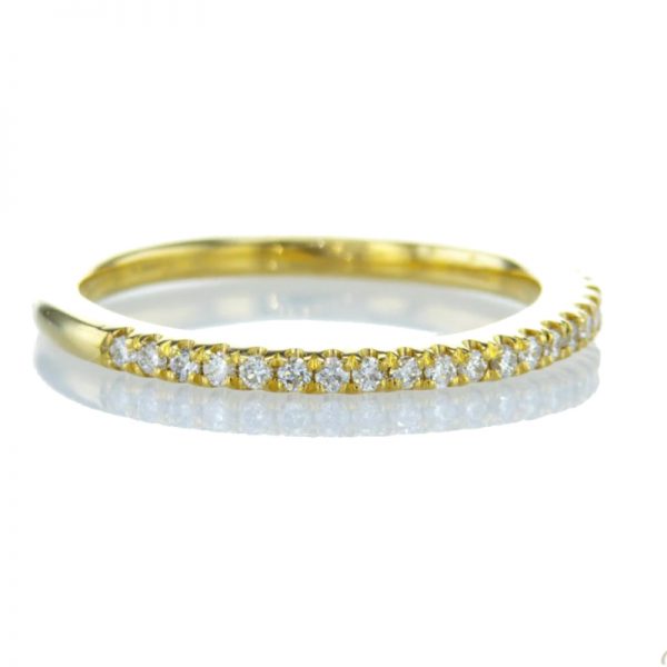 טבעת יהלומים שורה זהב צהוב