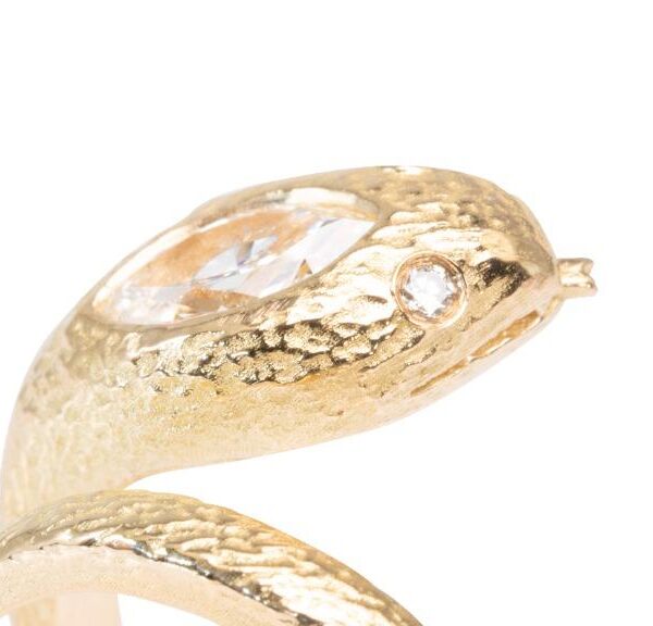 טבעת יהלומים מסולסלת נחש