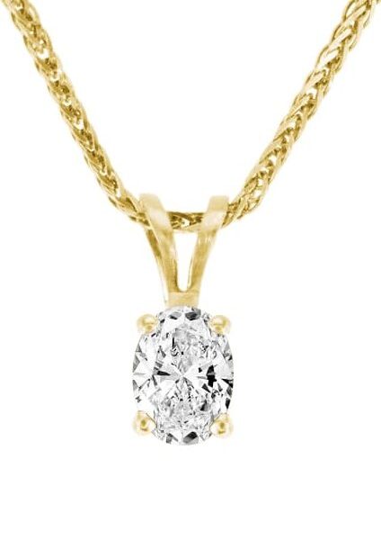 תליון יהלום בצורת אובל