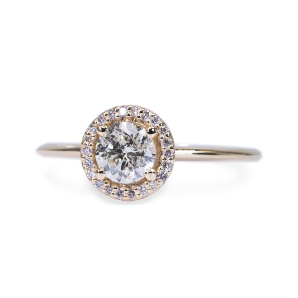 טבעת אירוסין הילה מזהב ורוד