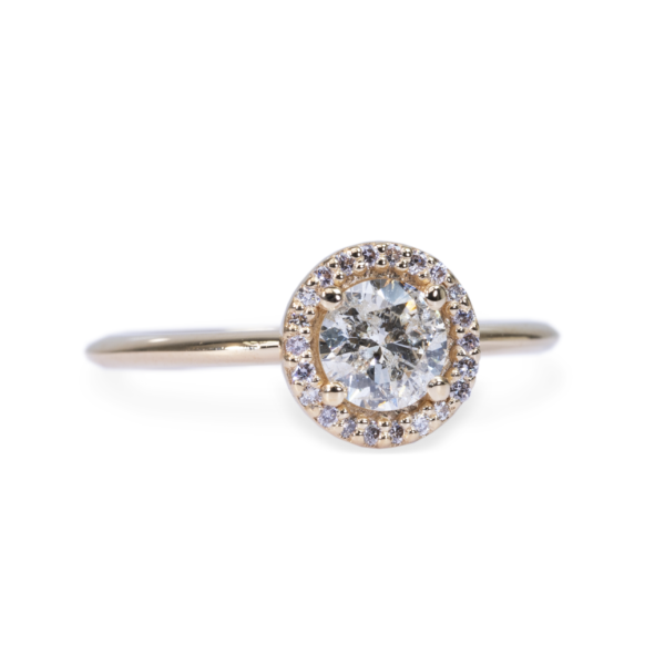 טבעת אירוסין הילה מזהב ורוד