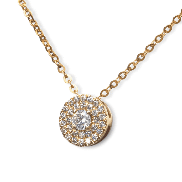 תליון יהלום הילה כפולה קטן