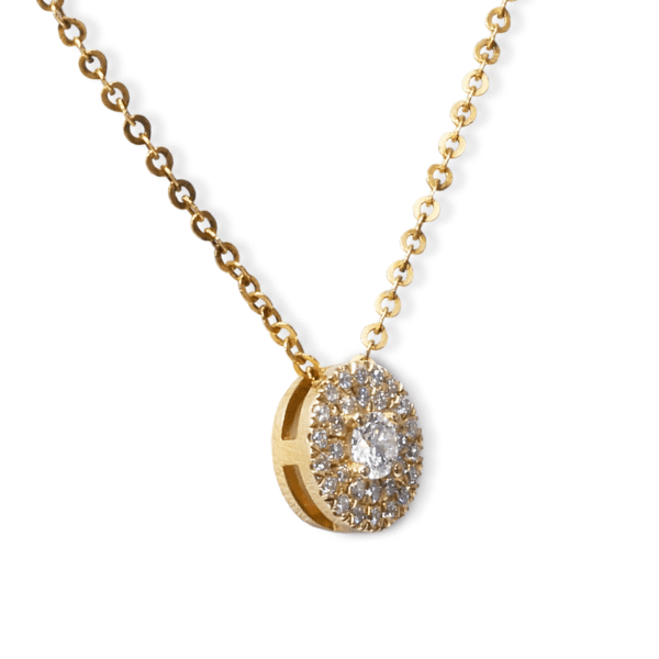 תליון יהלום הילה כפולה קטן