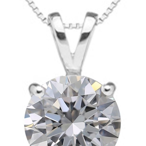 תליון יהלום סוליטר קראט בשרשרת מזהב לבן