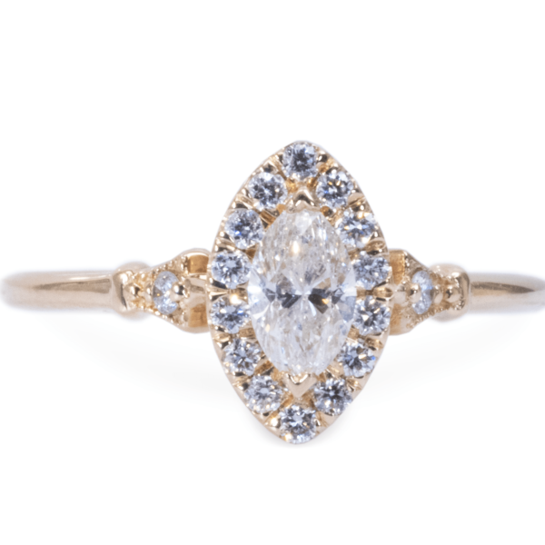 טבעת מרקיזה זהב אדום